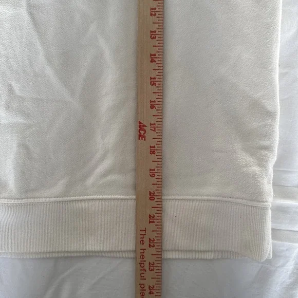 Izod Ladies Cotton Blend 1/4 Zip Pullover Sweater Women's Medium White Tan Trim - Picture 7 of 8